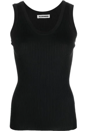 Jil Sander Tops, Dames, Zwart, S, Wol, Sleeveless Top 001