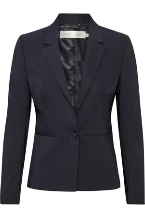 INWEAR Jassen, Dames, Blauw, XL, Katoen, Stijlvolle Marineblauwe Blazer