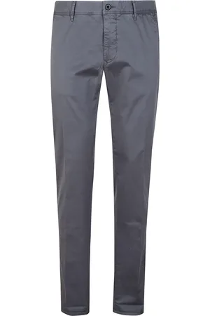 Incotex Broeken, Heren, Grijs, W35, Katoen, Slim Fit Katoenen Broek