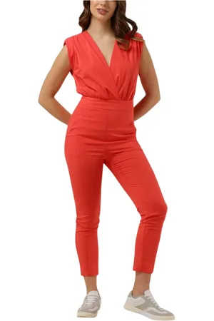 ACCESS FASHION Jumpsuits & Playsuits, Dames, Rood, XL, Katoen, Koraal Wrap Jumpsuit