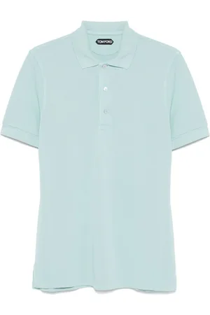 Tom Ford Tops, Heren, Blauw, 2Xl, Katoen, Blauw Polo Shirt met Logo Borduursel