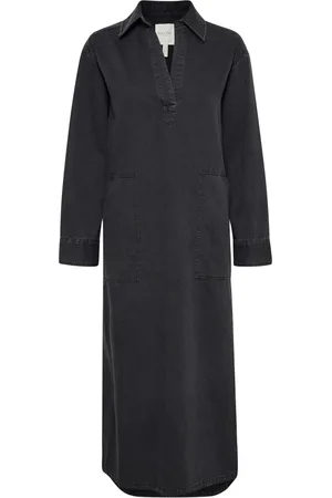 Part Two Kleedjes, Dames, Zwart, XS, Denim, Denim Jurk Lollapw Dr Washed