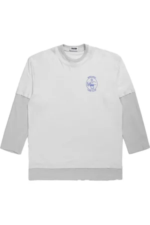 MAGLIANO Tops, Heren, Wit, M, Katoen, Oversized Trauma Tee met Trompe-l