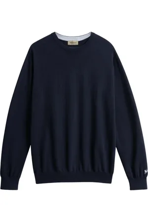 Woolrich Truien, Heren, Blauw, M, Katoen, Katoenen trui met ronde hals