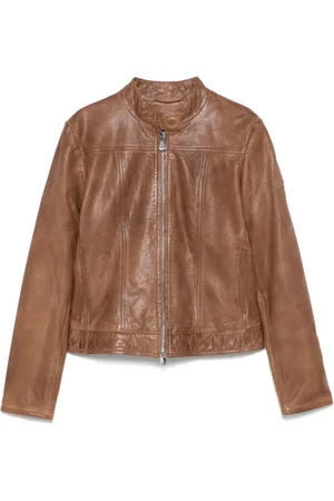 Peuterey Jassen, Dames, Bruin, M, Leer, Caramel leren jas