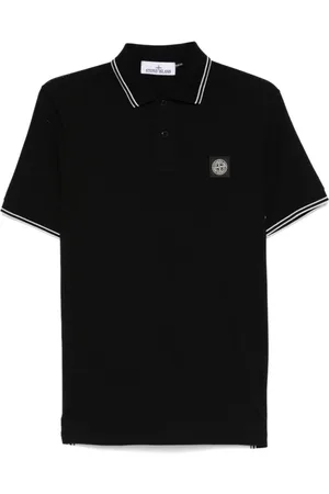 Stone Island Tops, Heren, Zwart, M, Katoen, Stretch Piquet Polo Shirt