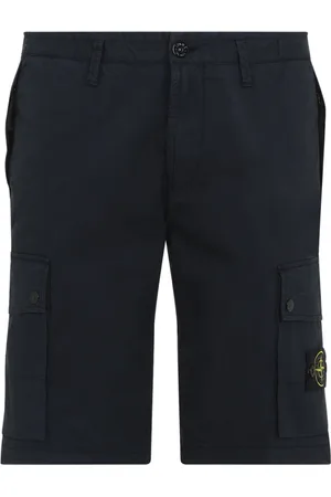 Stone Island Korte broeken, Heren, Blauw, W31, Katoen, Marineblauwe katoenen shorts