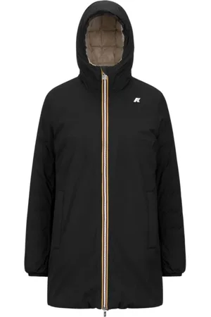 K-Way Jassen, Dames, Zwart, L, Leer, Thermo Double Jacket