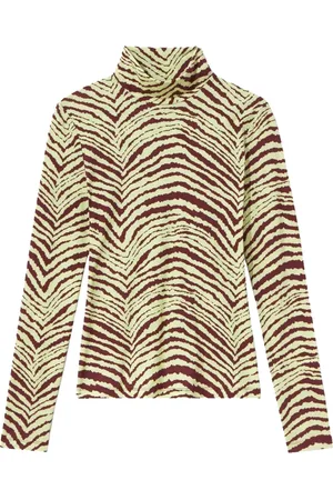 Proenza Schouler Truien, Dames, Veelkleurig, XS, Katoen, Zebraprint coltrui top