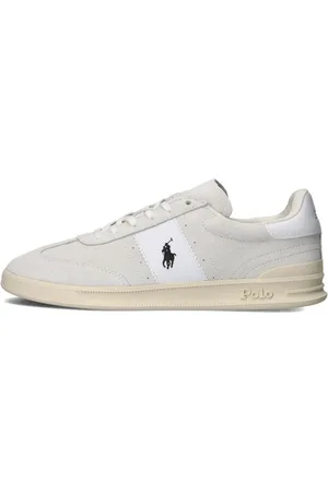 Ralph Lauren Schoenen, Heren, Wit, 39 EU, Leer, Lage sneakers met veters