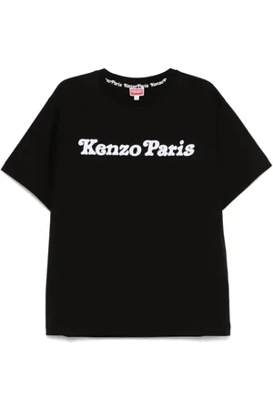 Kenzo Tops, Heren, Zwart, M, Katoen, T-shirt met cartoonprint en ronde hals