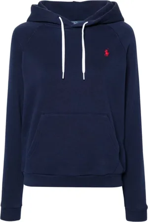 Ralph Lauren Sweatshirts & Hoodies, Dames, Blauw, S, Katoen, Blauwe Hoodie met Geborduurd Pony