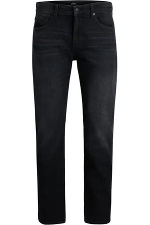 HUGO BOSS Jeans, Heren, Zwart, W34 L32, Denim, Klassieke Straight Leg Denim Jeans