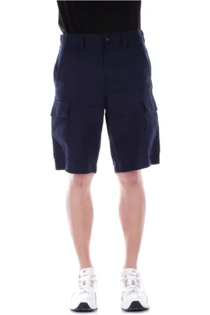 HUGO BOSS Korte broeken, Heren, Blauw, M, Linnen, Linnen Bermuda Shorts