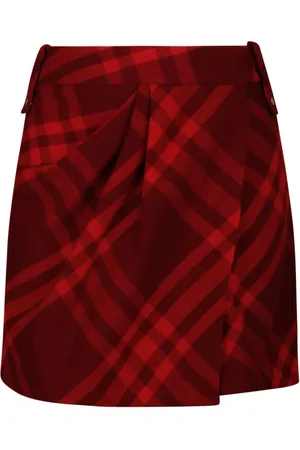Burberry Rokken, Dames, Rood, 3Xs, Wol, Stijlvolle Korte Rok
