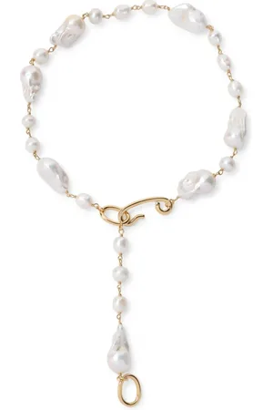 Jil Sander Accessoires, Dames, Wit, ONE Size, Korrelige Messing Ketting