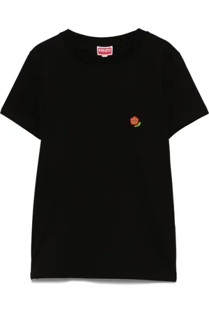 Kenzo Tops, Dames, Zwart, XS, Katoen, T-shirt met korte mouwen en ronde hals