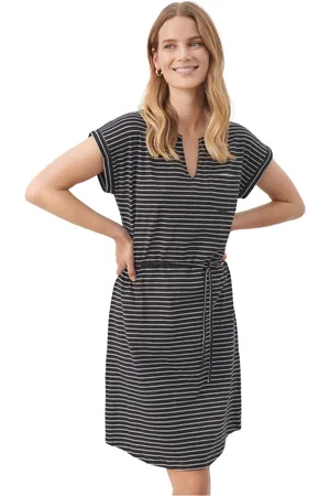 Part Two Kleedjes, Dames, Zwart, XS, Navy Diamond Print Jurk