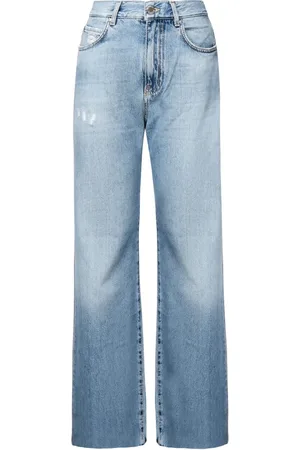 Pinko Jeans, Dames, Blauw, W24, Katoen, Wide-leg Palazzo Jeans