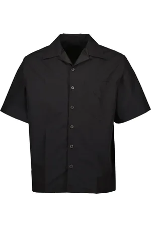 Prada Overhemden, Heren, Zwart, L, Katoen, Short Sleeve Shirt