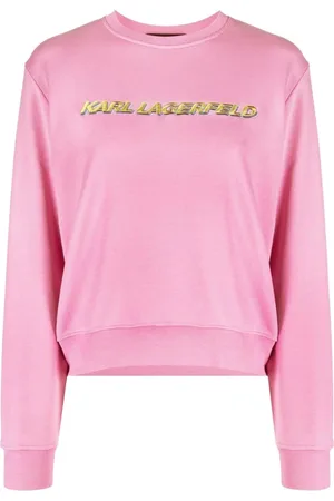 Karl Lagerfeld Sweatshirts & Hoodies, Dames, Roze, S, Katoen, Katoenen Sweatshirt