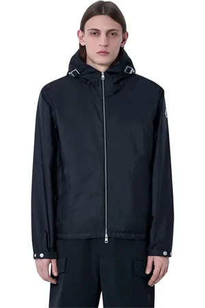Moncler Jassen, Heren, Zwart, 2Xl, Lichtgewicht Hooded Jacket met drukknopen