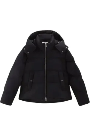 Woolrich Jassen, Heren, Zwart, XS, Korte Gewatteerde Donsjas