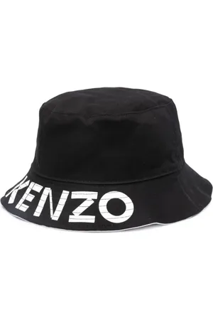 Kenzo Accessoires, Heren, Zwart, M, Katoen, Logo-Print Katoenen Bucket Hat
