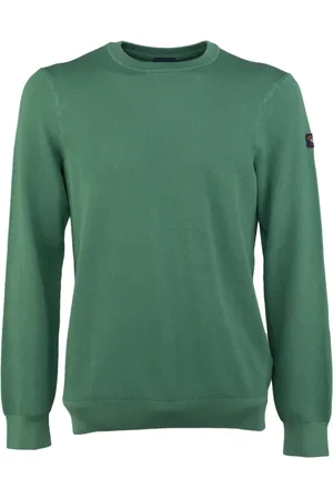 Paul & Shark Sweatshirts & Hoodies, Heren, Groen, L, Katoen, Crewneck Piqué Sweater