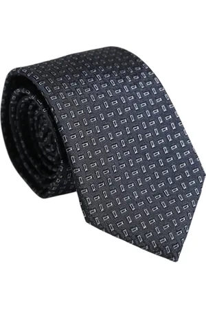 Dolce & Gabbana Accessoires, Heren, Blauw, ONE Size, Donkerblauw Patroon Zijden Stropdas