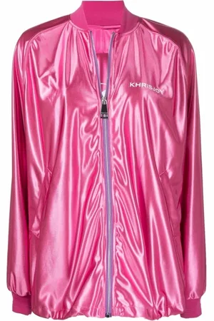 Khrisjoy Jassen, Dames, Roze, S, Satijn, Satijnen Urban Tracksuit Jacket