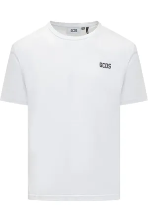 GCDS Tops, Heren, Wit, L, Katoen, Wit Unisex Logo T-Shirt Voor Achter