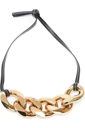 J.W.Anderson Accessoires, Dames, Zwart, ONE Size, Leer, Zwarte Leren Ketting Halsketting