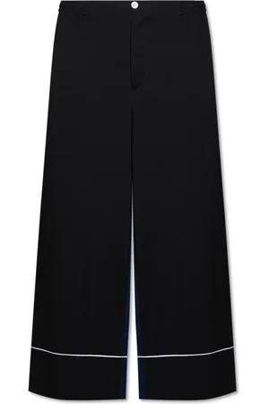 Marni Broeken, Dames, Zwart, M, Wol, Wollen broek met hoge taille