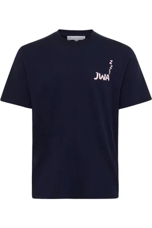 J.W.Anderson Tops, Heren, Blauw, L, Katoen, T-shirt met print op de rug