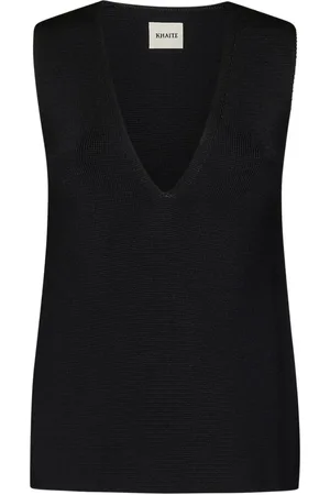 Khaite Tops, Dames, Zwart, M, Heidi Zwarte Top