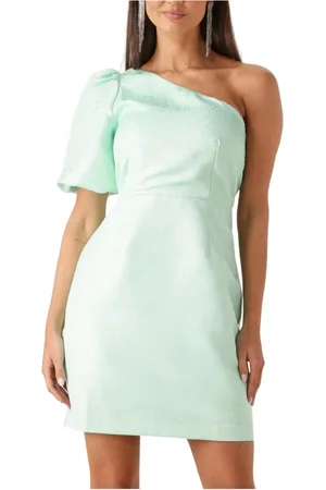 FREEBIRD Kleedjes, Dames, Groen, L, Denim, Mint Dania Mini Jurk