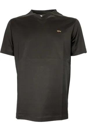 Paul & Shark Tops, Heren, Zwart, M, Katoen, Metal Shark Katoenen T-shirt