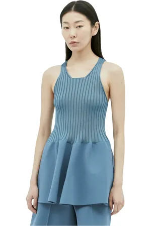 Jil Sander Tops, Dames, Blauw, S, Tulip Top