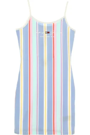 Tommy Hilfiger Kleedjes, Dames, Veelkleurig, S, Katoen, Gestreept Jurkje met Bandjes