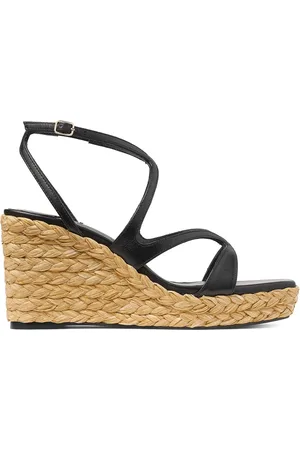Jimmy Choo Schoenen, Dames, Zwart, 40 EU, Zwarte Raffia Sleehakken met Vierkante Neus