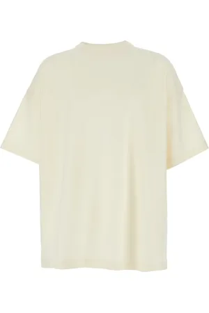 FEAR OF GOD Tops, Heren, , M, Katoen, T-shirt met Ronde Hals en Mini Patch