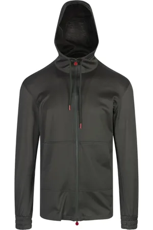 Kiton Sweatshirts & Hoodies, Heren, Groen, L, Katoen, Groen Katoenen Sweatshirt met Rits