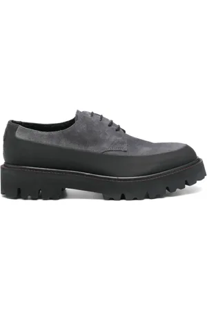 Kiton Schoenen, Heren, Blauw, 43 EU, Suède, Blauw-grijze suède derby schoenen