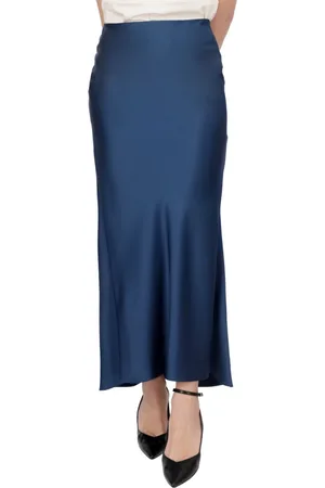 Liu Jo Rokken, Dames, Blauw, XS, Satijn, Elegante Roze Satijnen Lange Rok