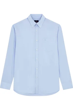 Paul & Shark Overhemden, Heren, Blauw, 2Xl, Katoen, Cotton Poplin Button Down Overhemd