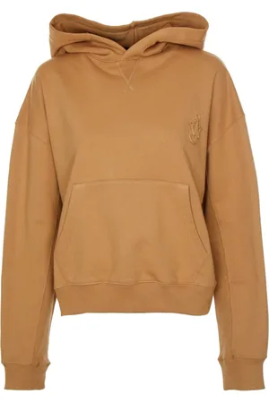 J.W.Anderson Sweatshirts & Hoodies, Dames, Bruin, XS, Katoen, Anchor Logo Hoodie