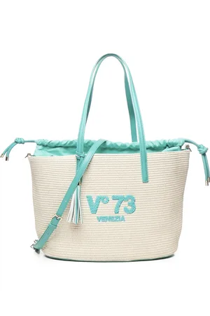 V°73 Tassen, Dames, , ONE Size, Stro Effect Tote Tas met Logo