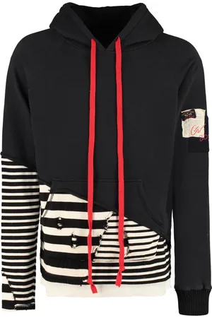 Paul & Shark Sweatshirts & Hoodies, Heren, Veelkleurig, L, Katoen, Distressed katoenen hoodie met logopatch