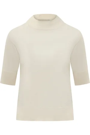 Jil Sander Truien, Dames, , L, Wol, Kortmouwtrui met col